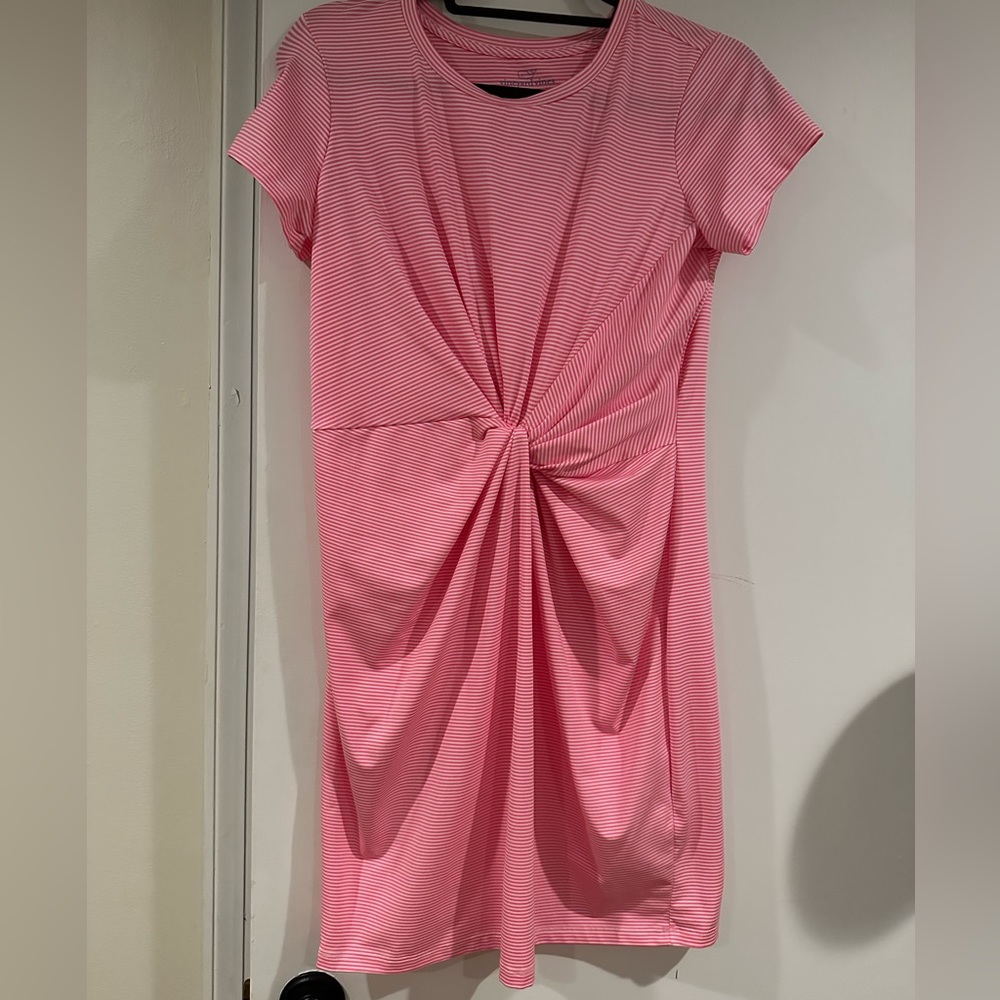 Vineyard Vines pink and white stripe dress